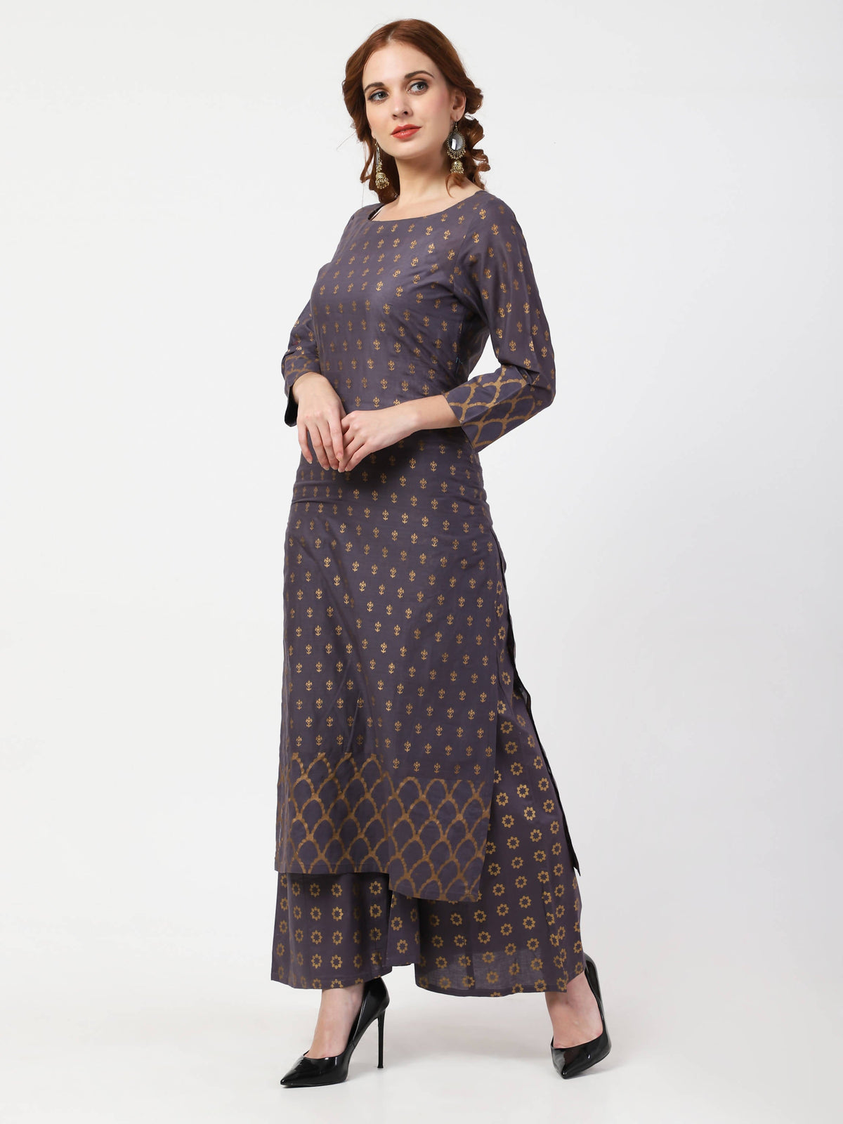 Cheera Kurta Palazzo & Dupatta Set (CH103KPD) | Grocsy