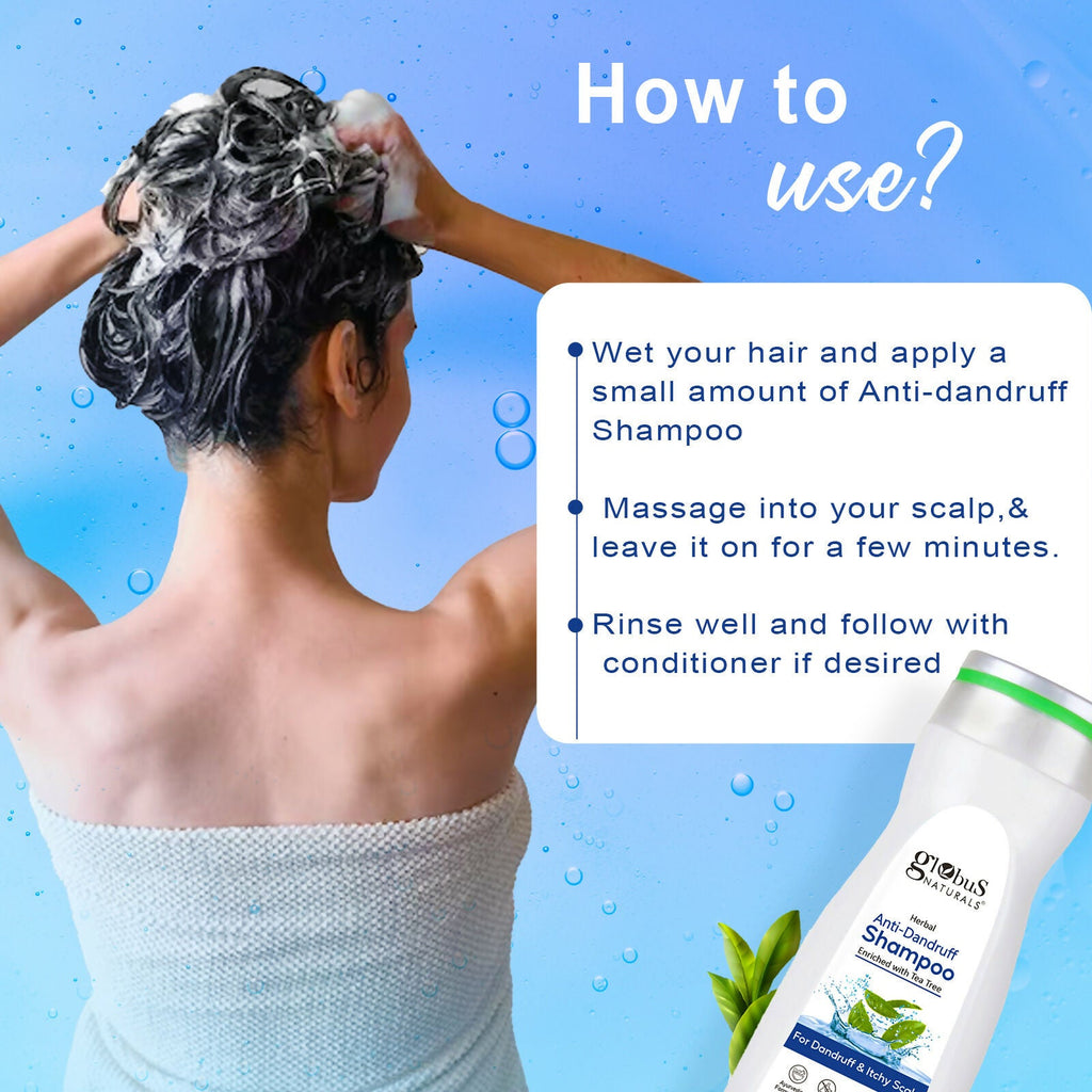 Globus Naturals Anti Dandruff Shampoo, For Dandruff and Itchy Scalp, Suitable For All Hair Types | Grocsy