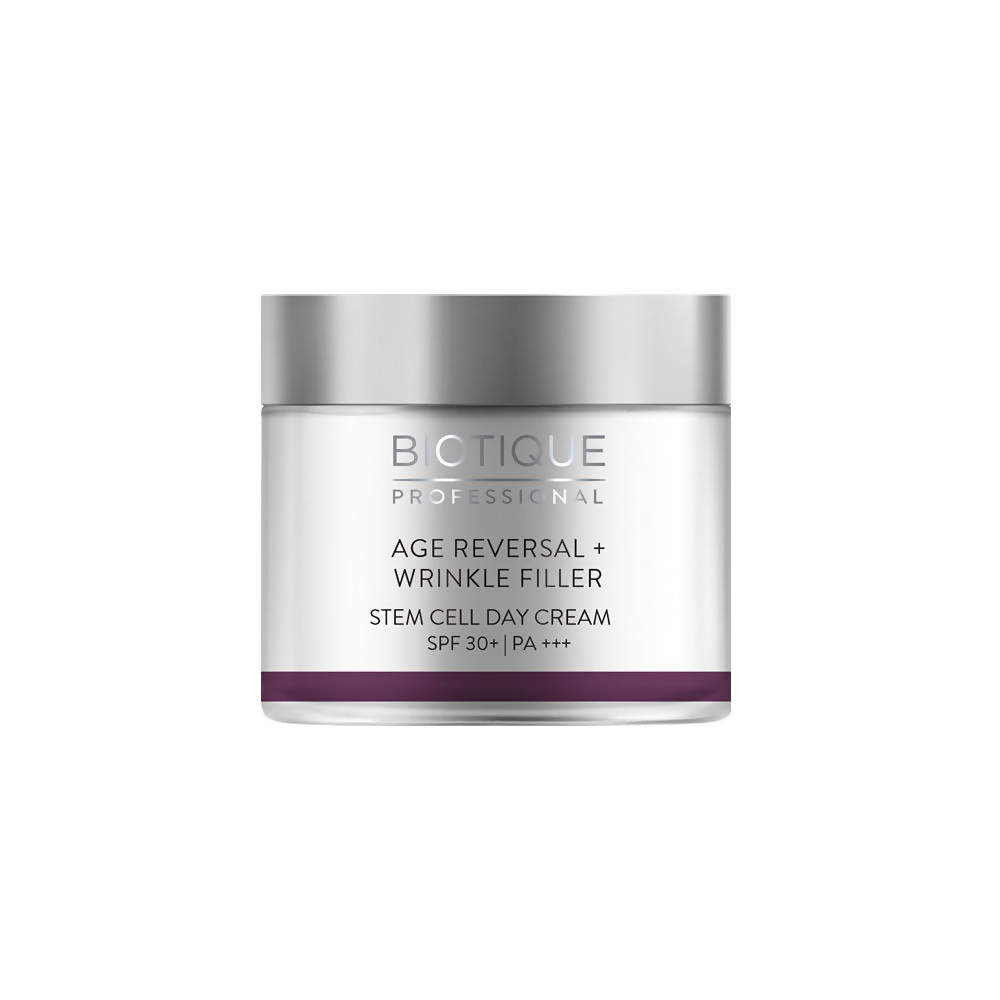 Biotique Professional Age Reversal + Wrinkle Filler Stem Cell Day Cream SPF 30 | Grocsy