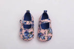 Tiny Bugs Girls Flowral Print Infants Booties - Blue | Grocsy
