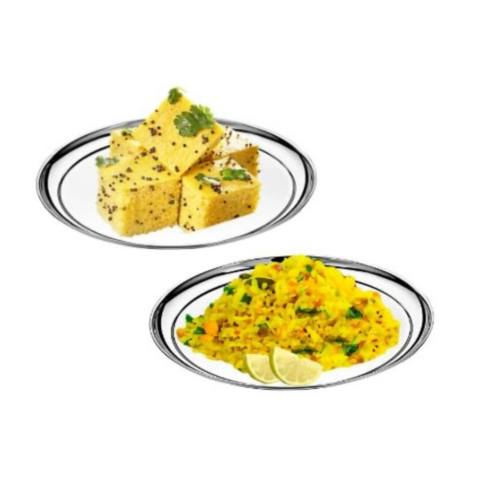 Vinod Stainless Steel Rajbhog Plate, Lunch & Dinner Plate - 28.5 cm | Grocsy