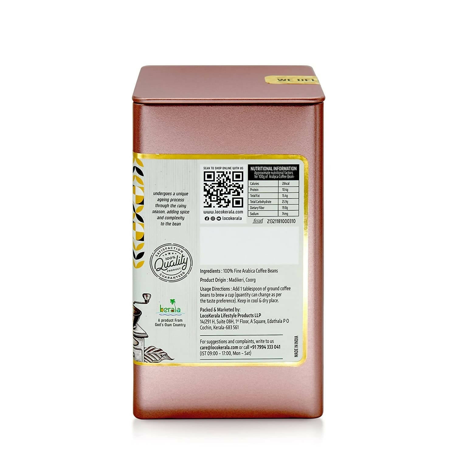 LocoKerala Coorg Blue Mount Roasted Arabica Coffee Bean | Grocsy