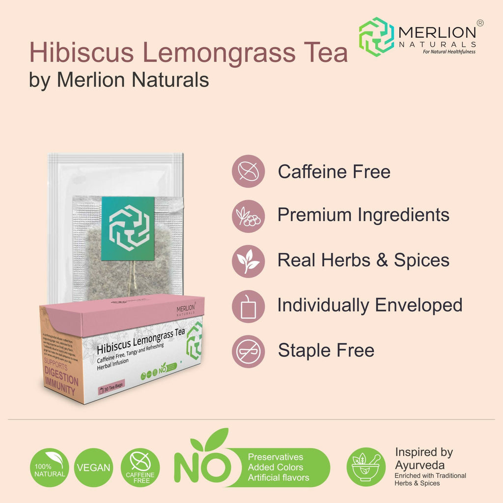 Merlion Naturals Hibiscus Lemongrass Tea Bags | Grocsy