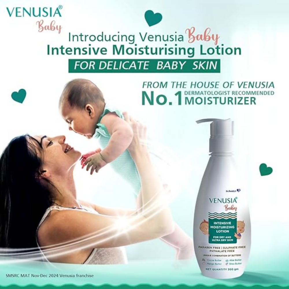 Dr. Reddy's Venusia Baby Intensive Moisturizing Lotion | For Dry & Ultra Dry Skin | Paraben, Sulphate & Phthalate-Free | Grocsy