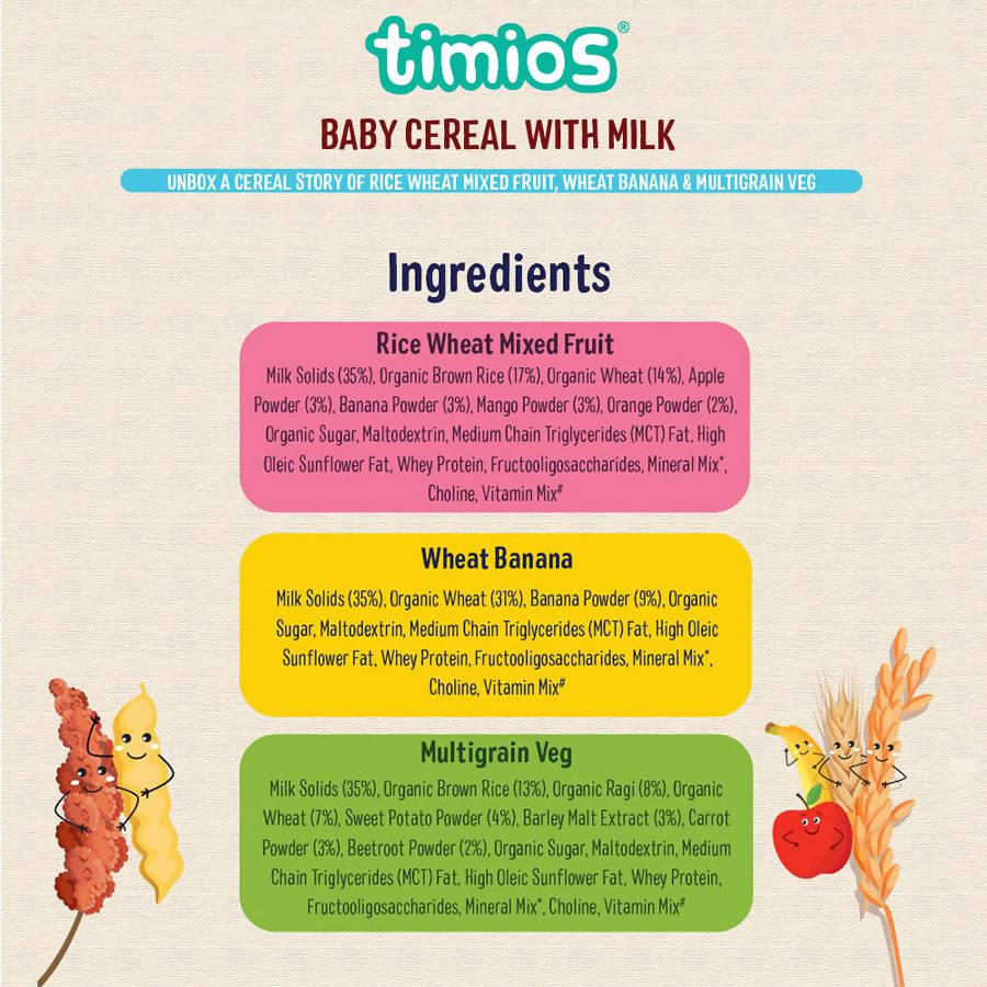 Timios Assorted Organic Baby Cereal | Grocsy