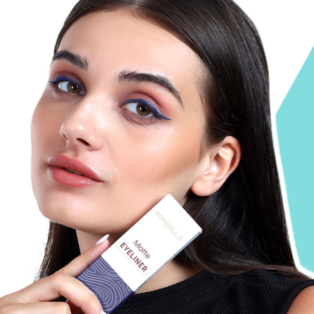 Ronzille Smudgeproof And Waterproof Liquid Matte Eyeliner - Blue | Grocsy