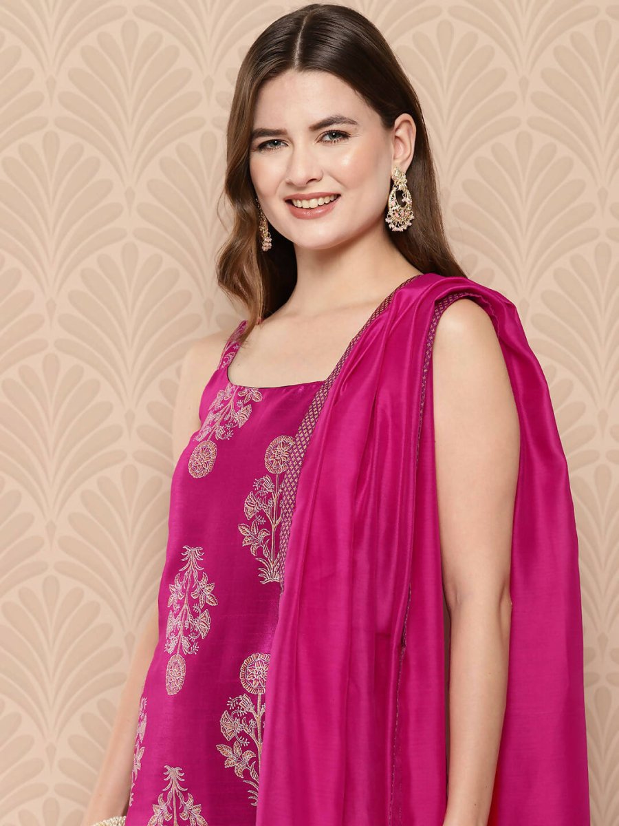 Ahalyaa Women's Traditional wear Kurta Set - Pink | Grocsy