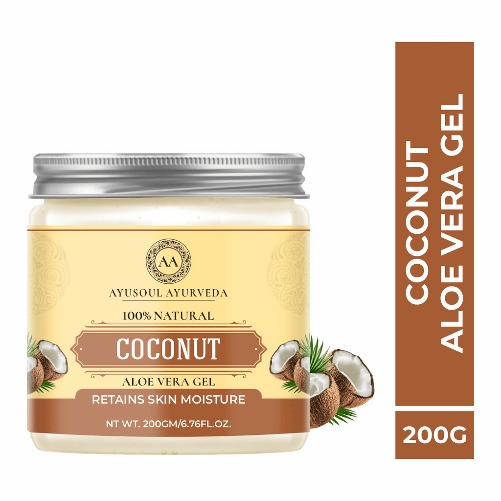 Ayusoul Ayurveda Coconut Aloe Vera Gel For Face & Body Skin Treatment | Grocsy