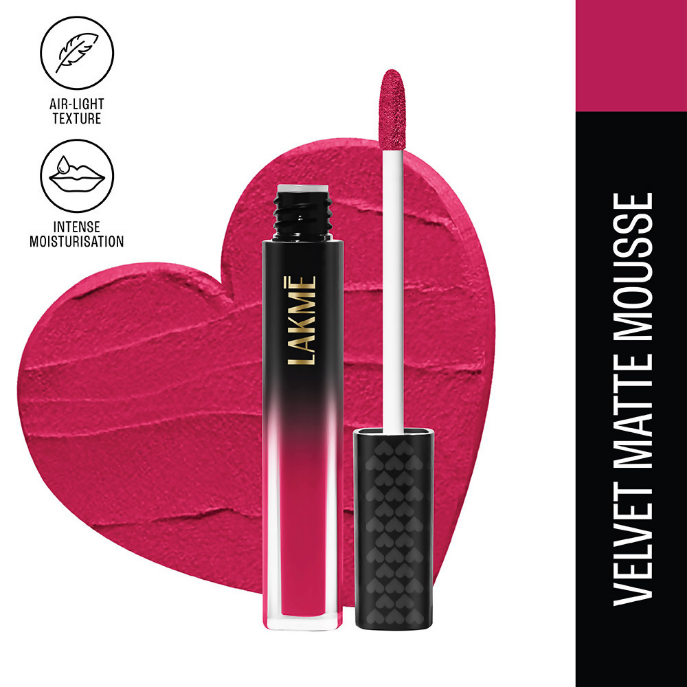 Lakme Xtraordin-Airy Velvet Matte Lip Mousse - Right Swipe Pink | Grocsy