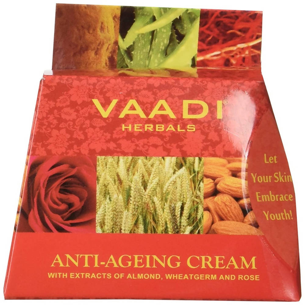 Vaadi Herbals Value Anti Ageing Cream, Almond Wheatgerm Oil and Rose | Grocsy