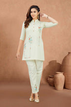 Joban Fashion Cotton Beige Color Kurta Set | Grocsy