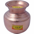 Handmade Pure Copper Kalash Lota With Lid Copper Kalash  (Height: 6.5 inch, Brown) | Grocsy