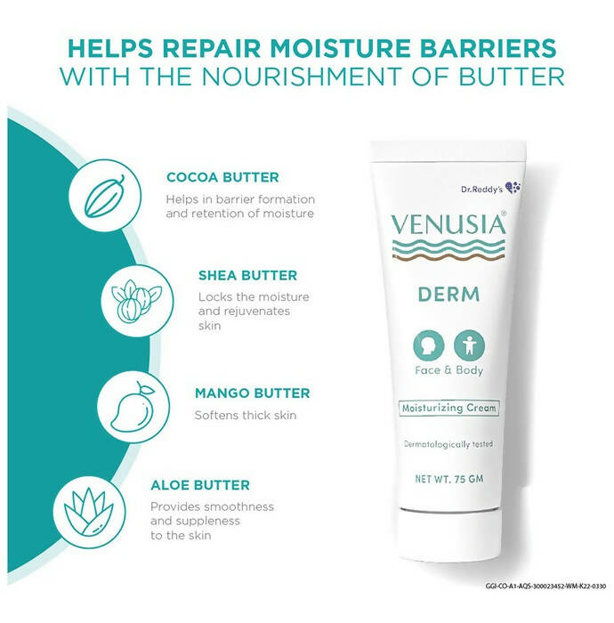 Dr. Reddy's Venusia Derm Moisturizing Cream For Face & Body | Grocsy