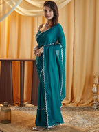 kasee Beads and Stones Pure Chiffon Saree | Grocsy