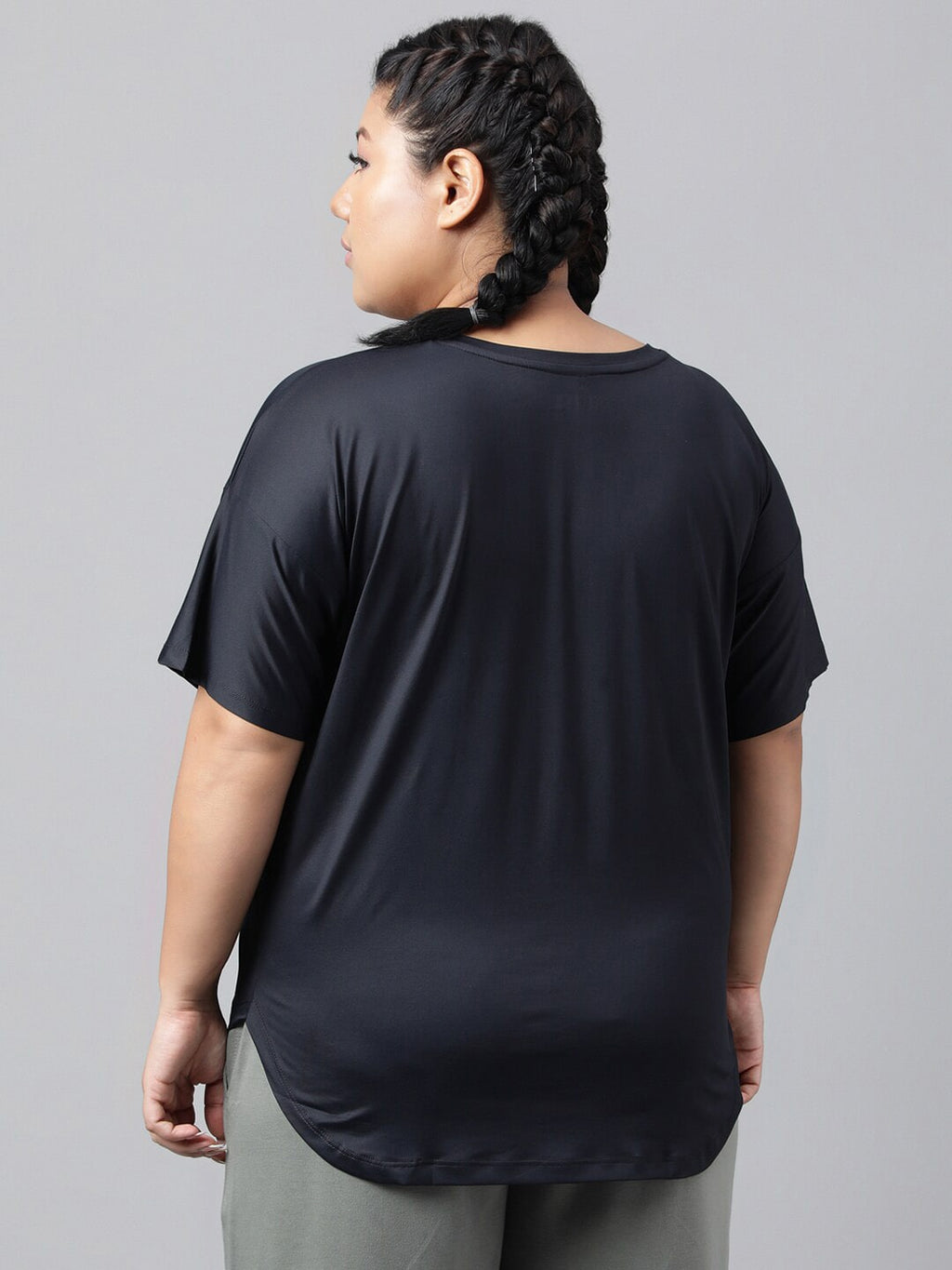 MKH Plus Size Typography Printed Relaxed Fit Dri-FIT T-shirt | Grocsy
