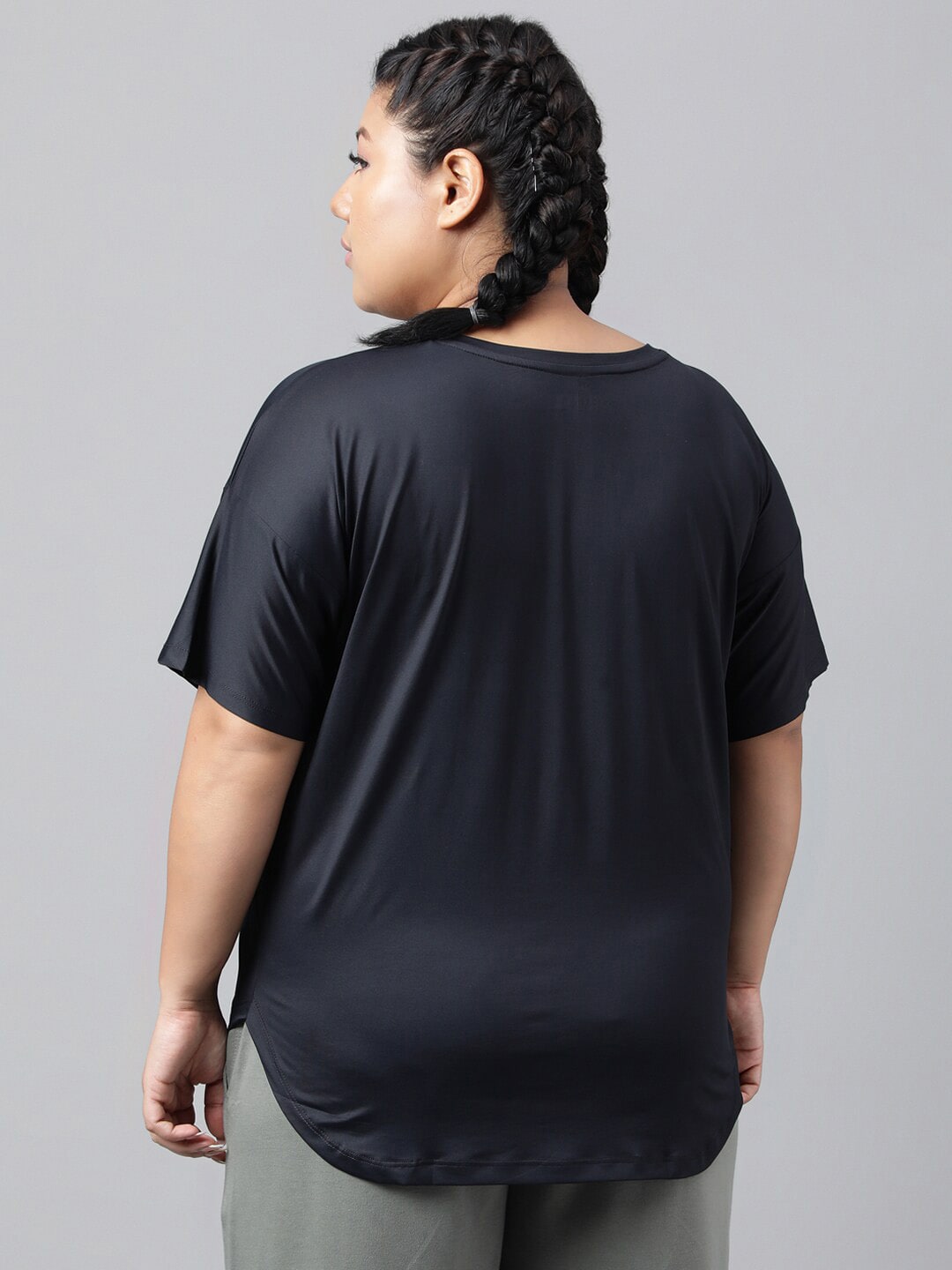 MKH Plus Size Typography Printed Relaxed Fit Dri-FIT T-shirt | Grocsy