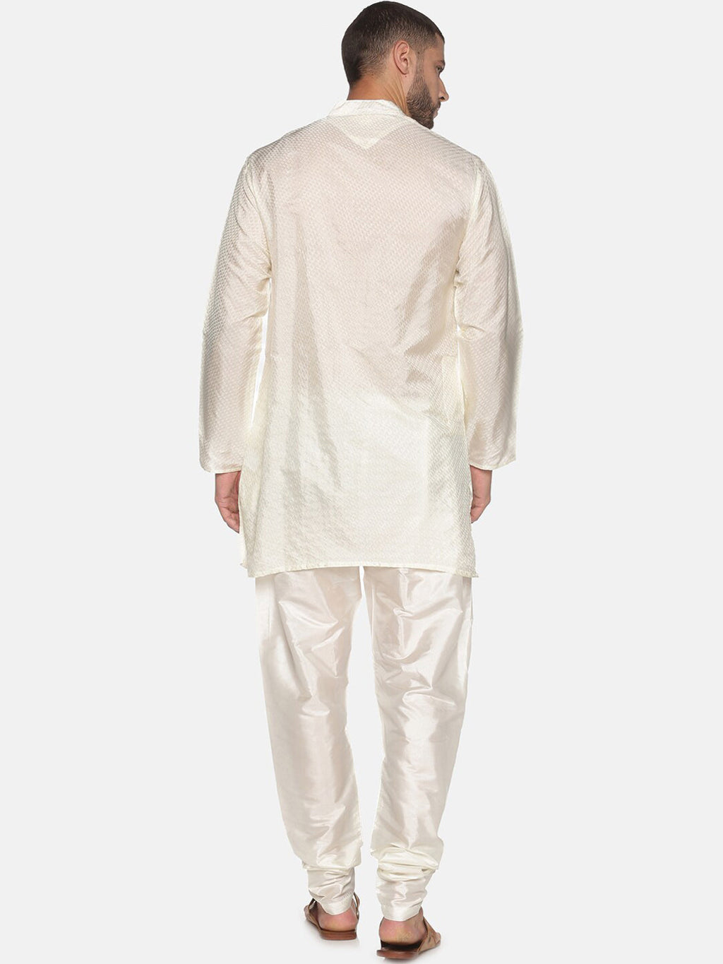 Sethukrishna Mens Off-White Kurta with Pyjamas | Grocsy