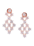 Saraf RS Jewellery White Rose Gold-Polished AD Studded Necklace Jewellery Set | Grocsy