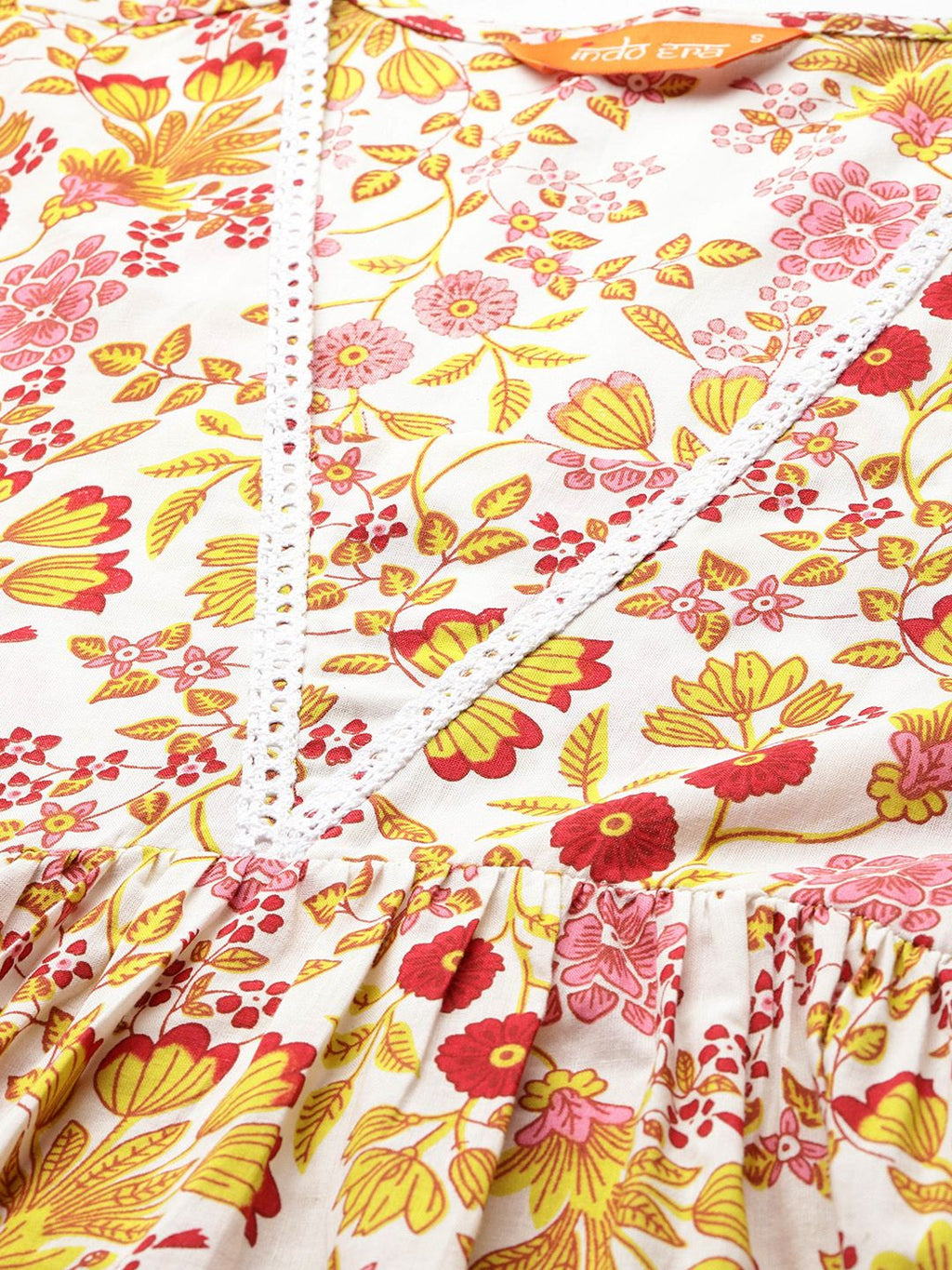 Indo Era Floral Printed Pure Cotton Kurta with Palazzos & Dupatta | Grocsy