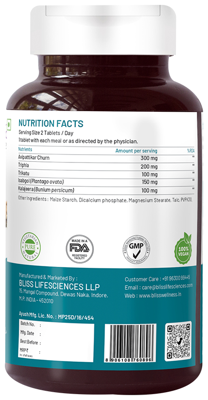 Bliss Welness Gut Detox Veg Tablet | Grocsy