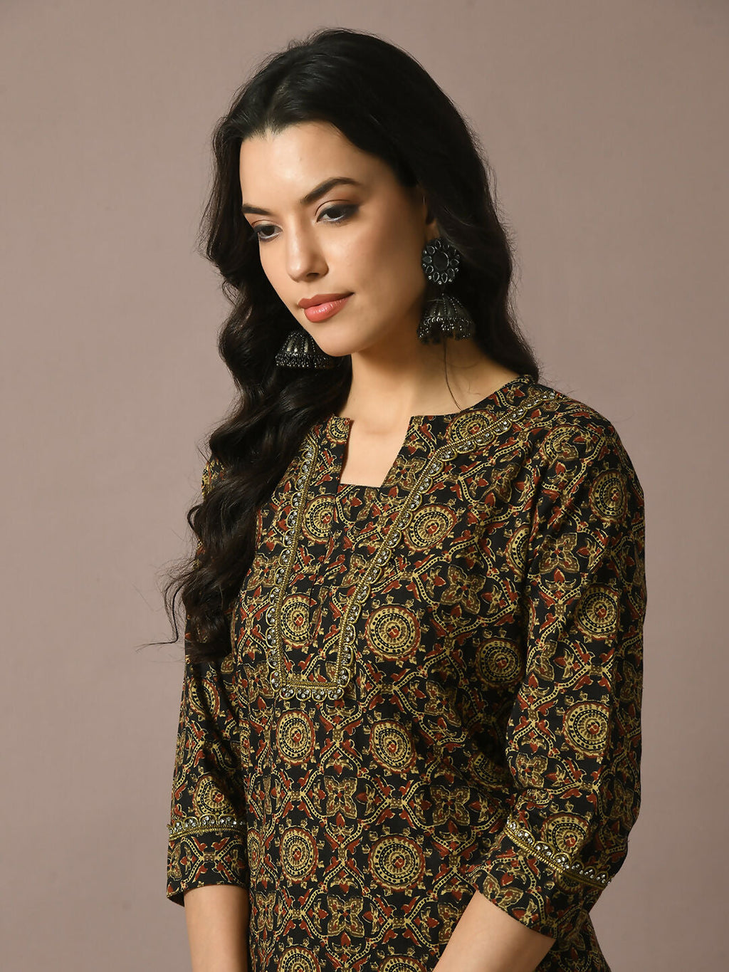 Myshka Women's Multi Printed Cotton Straight Party Kurta Set With Dupatta | Grocsy