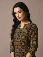 Myshka Women's Multi Printed Cotton Straight Party Kurta Set With Dupatta | Grocsy