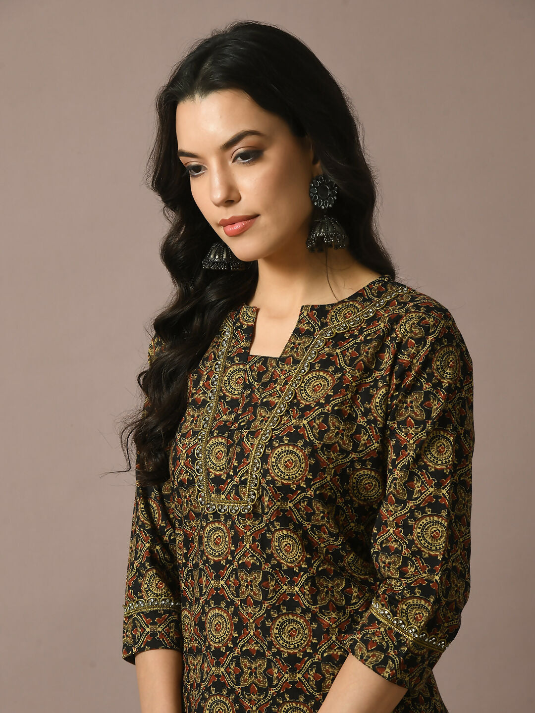 Myshka Women's Multi Printed Cotton Straight Party Kurta Set With Dupatta | Grocsy
