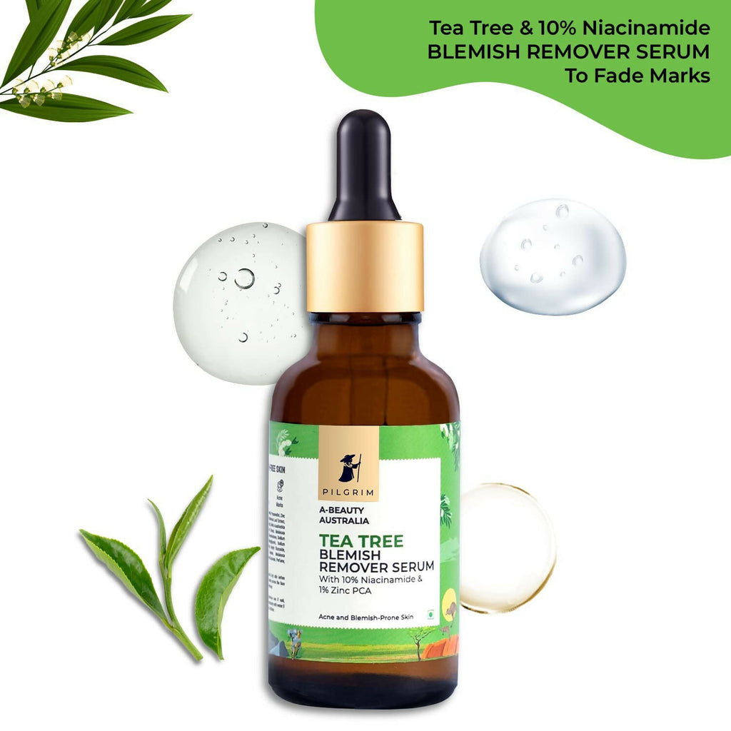 Pilgrim Tea Tree & 10% Niacinamide Blemish-Remover Serum with Zinc PCA For Acne Prone Skin | Grocsy