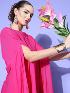 InWeave Fuchsia Rayon Cowel Style Kaftan | Grocsy