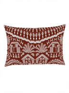 SPACES Warli Orange & White Printed Cotton 210 TC King Bedsheet with 2 Pillow Covers | Grocsy