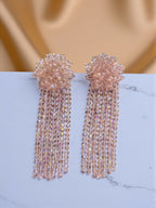 Inhanns Handmade Crystal Waterfall Earrings - Long - Baby Pink Big | Grocsy