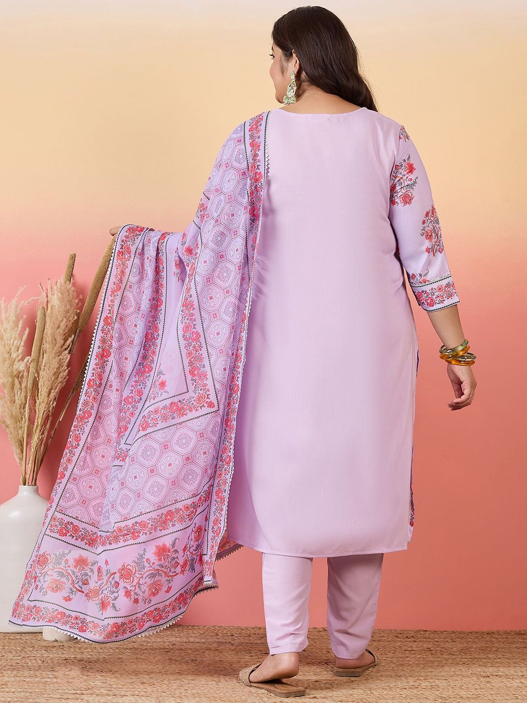 Sztori Women Floral Printed Regular Kurta with Trousers & With Dupatta | Grocsy