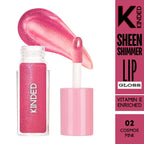 KINDED Sheen Shimmer Lip Gloss - 02 Cosmos Pink | Grocsy