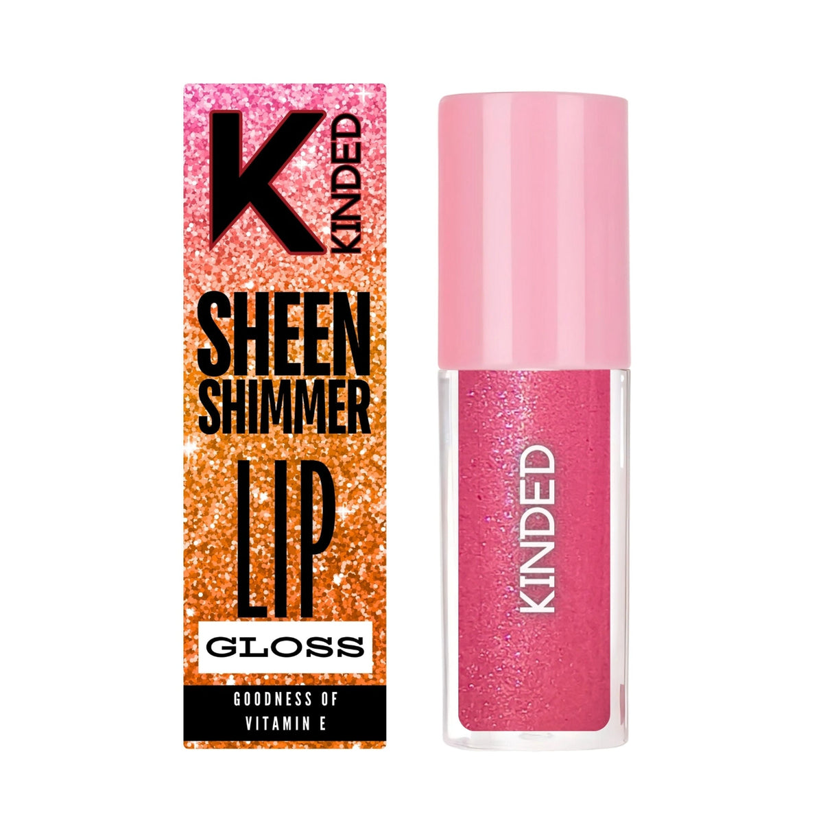 KINDED Sheen Shimmer Lip Gloss - 02 Cosmos Pink | Grocsy