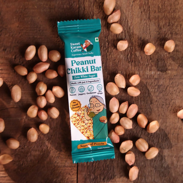 Sweet Karam Coffee Peanut Chikki Bar (Zero White Sugar) | Grocsy