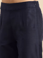 All About You Women Navy Blue Embroidered Kurta with Trousers & With Dupatta | Grocsy