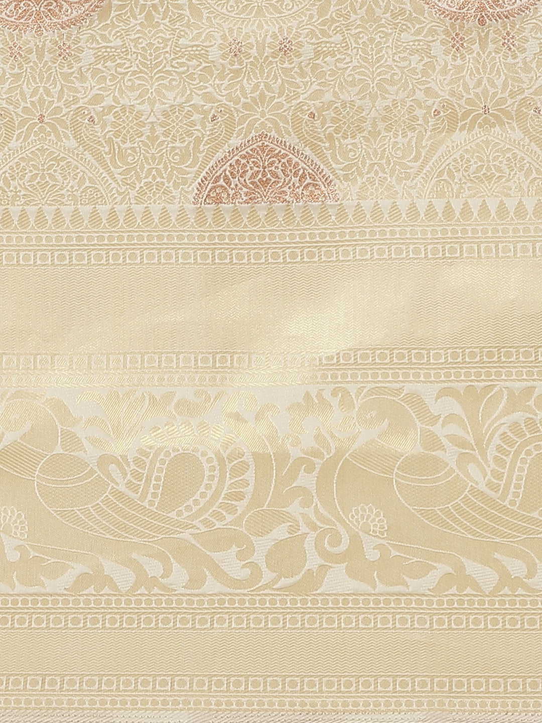 Saree Mall Off-White & Golden Woven Design Banarasi Saree | Grocsy