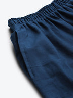 TAG 7 Women Navy Blue Hem Design Straight Palazzos | Grocsy