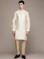 House of Pataudi Ethnic Motifs Yoke Design Sequinned Jashn Kurta | Grocsy