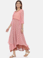Souchii Brown Printed Maxi Dress | Grocsy
