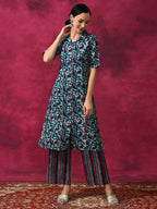 Aks Ethnic Motifs Printed Pure Cotton A-line Kurta with Palazzos | Grocsy