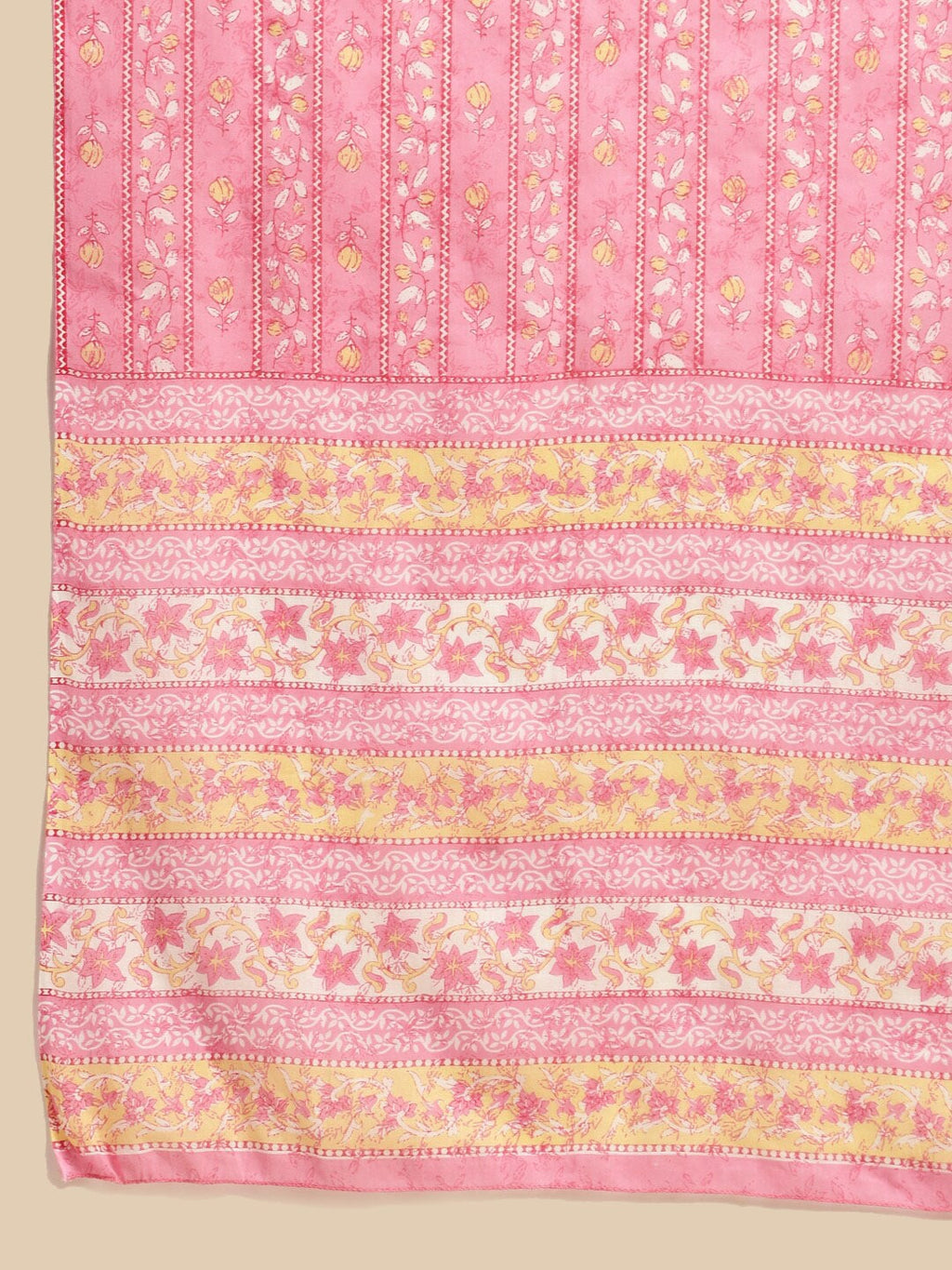Sangria Floral Printed Pure-Cotton Straight Kurta With Trouser & Dupatta | Grocsy