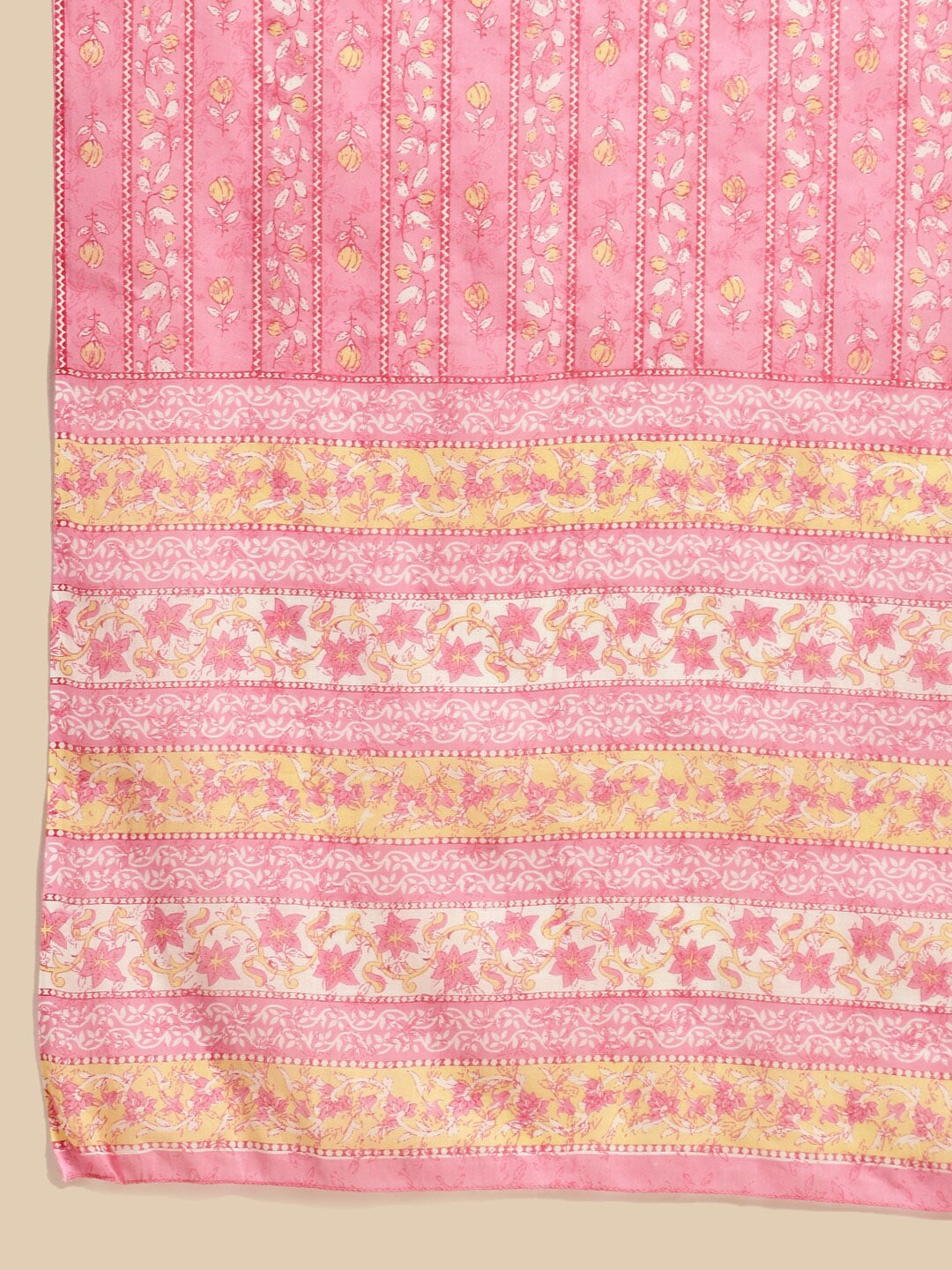 Sangria Floral Printed Pure-Cotton Straight Kurta With Trouser & Dupatta | Grocsy