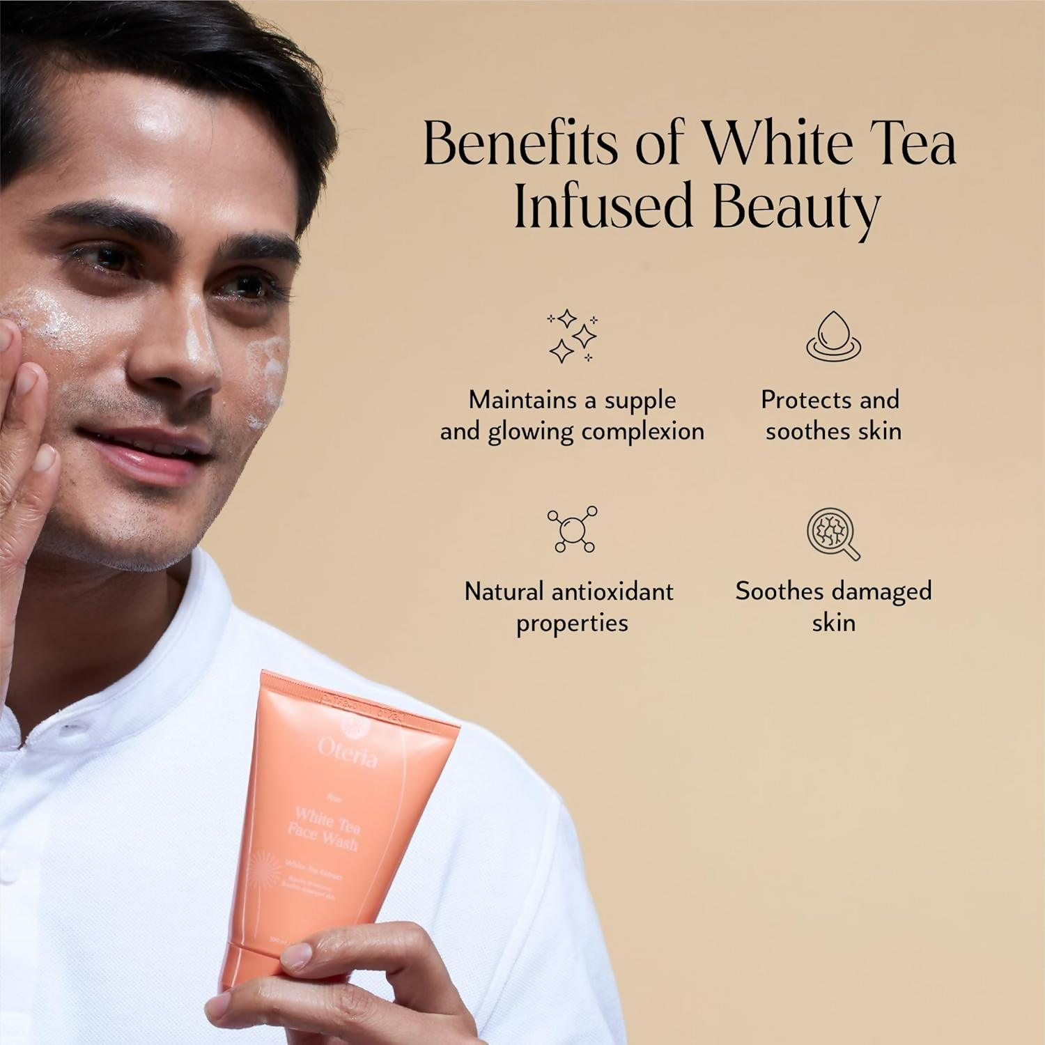 Oteria Premium Clear Skin Face Wash Infused With White Tea Extracts For Glowing And Brightening Skin | Grocsy