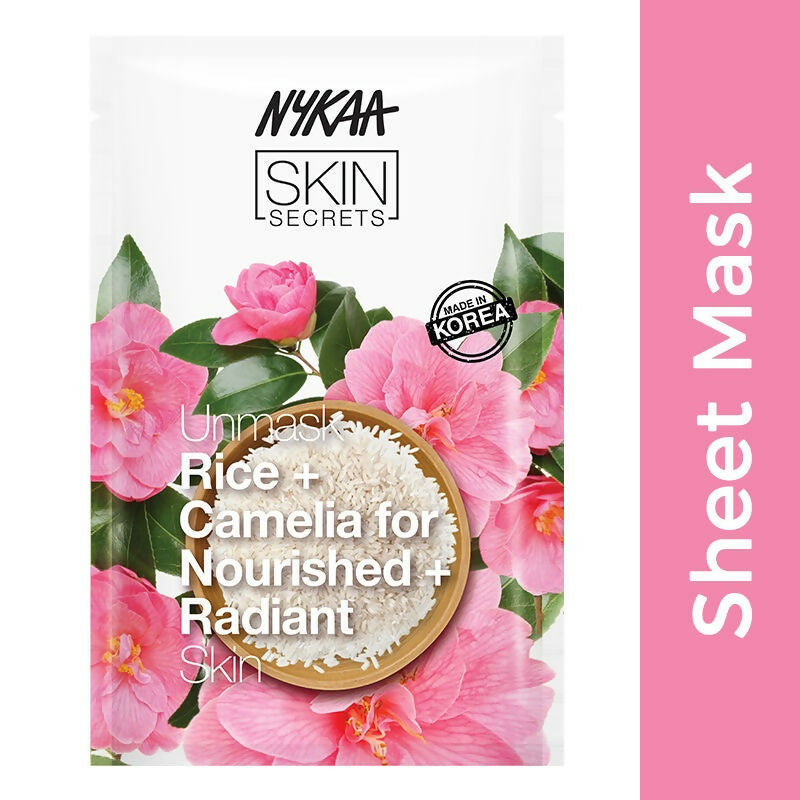 Nykaa Skin Secrets Exotic Indulgence Rice + Camellia Sheet Mask For Nourished & Radiant Skin | Grocsy