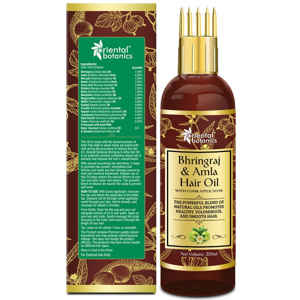 Oriental Botanics Bhringraj & Amla Hair Oil | Grocsy