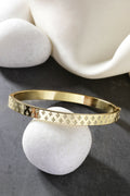 NVR Men's Gold-Polished Stainless Steel Kada Bracelet