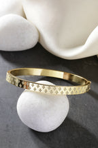 NVR Men's Gold-Polished Stainless Steel Kada Bracelet