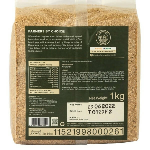 Two Brothers Organic Farms Amaranth Millets | Grocsy