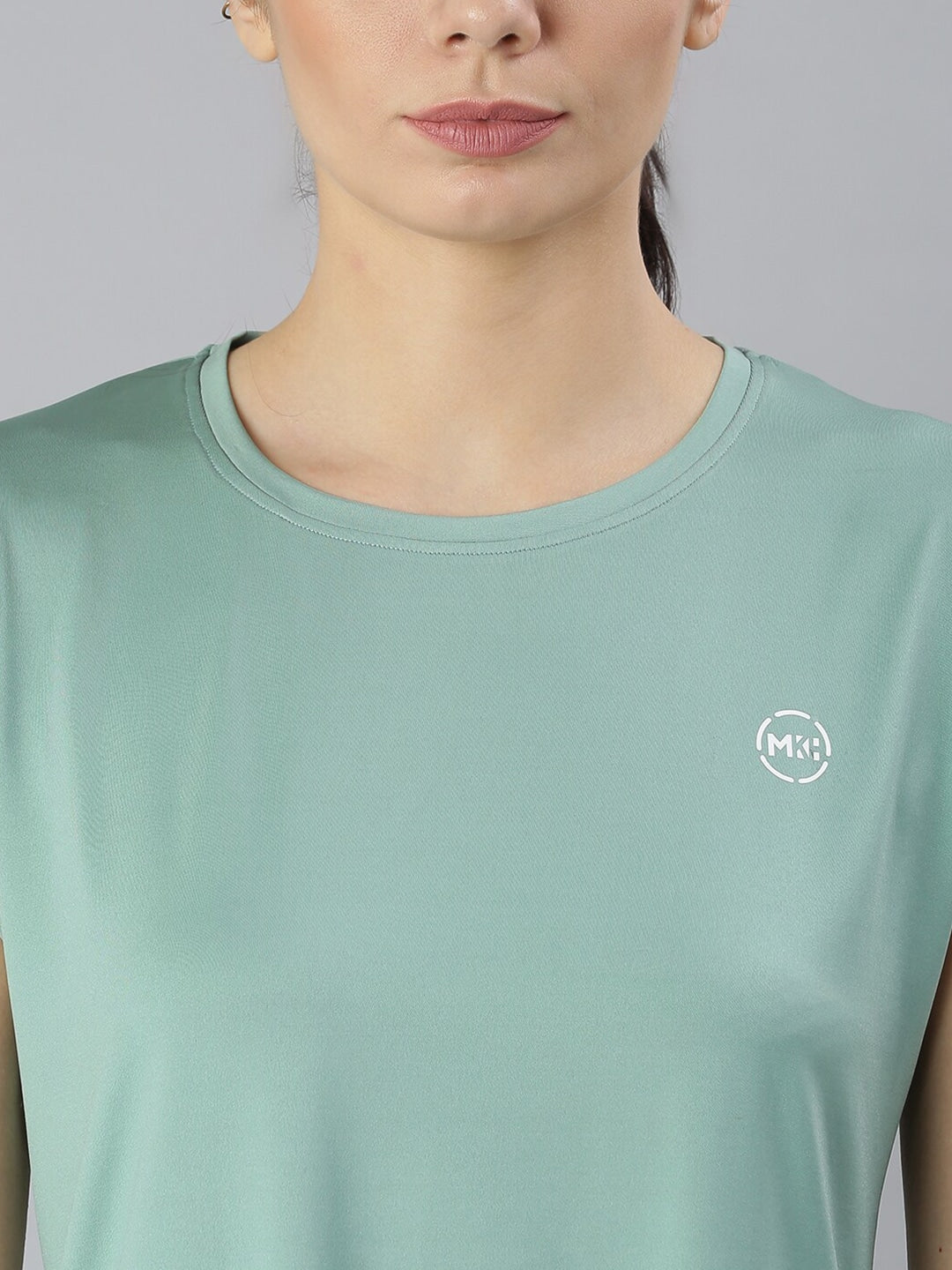 MKH Women Green Extended Sleeves Dri-FIT Sports T-shirt | Grocsy